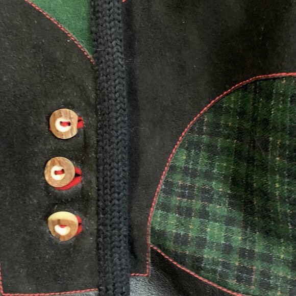 Rosylla Austria Womens Tyrol Black Wool Jacket Sz Medium Alpine Folk Cottagecore - Picture 5 of 10